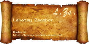 Lehotay Zsombor névjegykártya